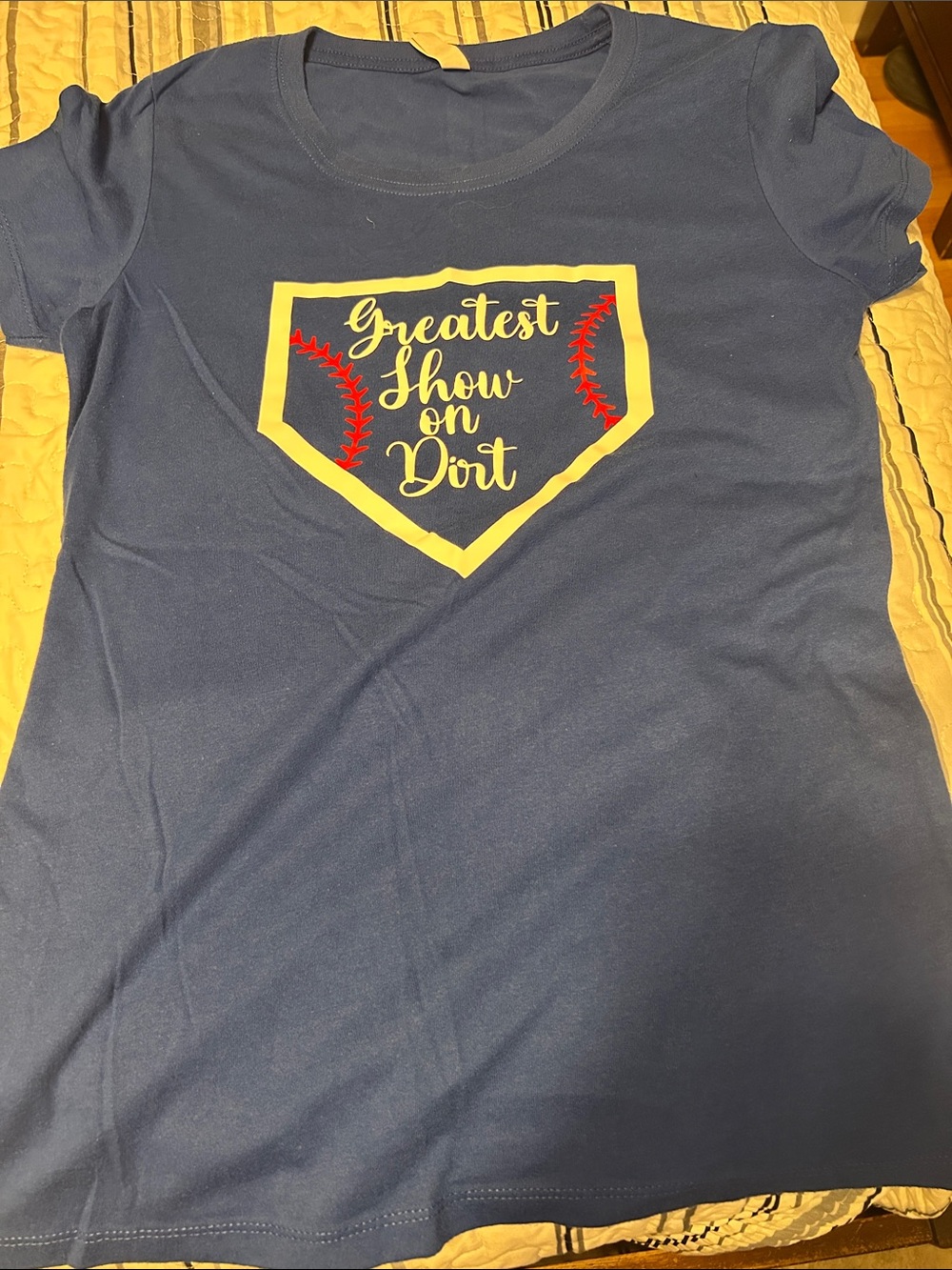 Navy 'Greatest Show on Dirt' Baseball Graphic Tee